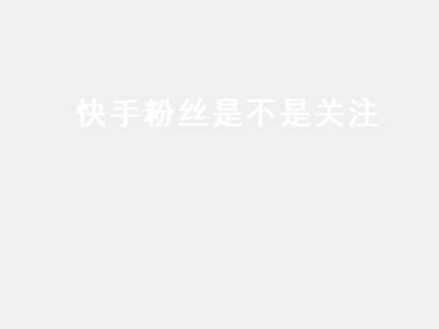 快手粉丝是不是关注