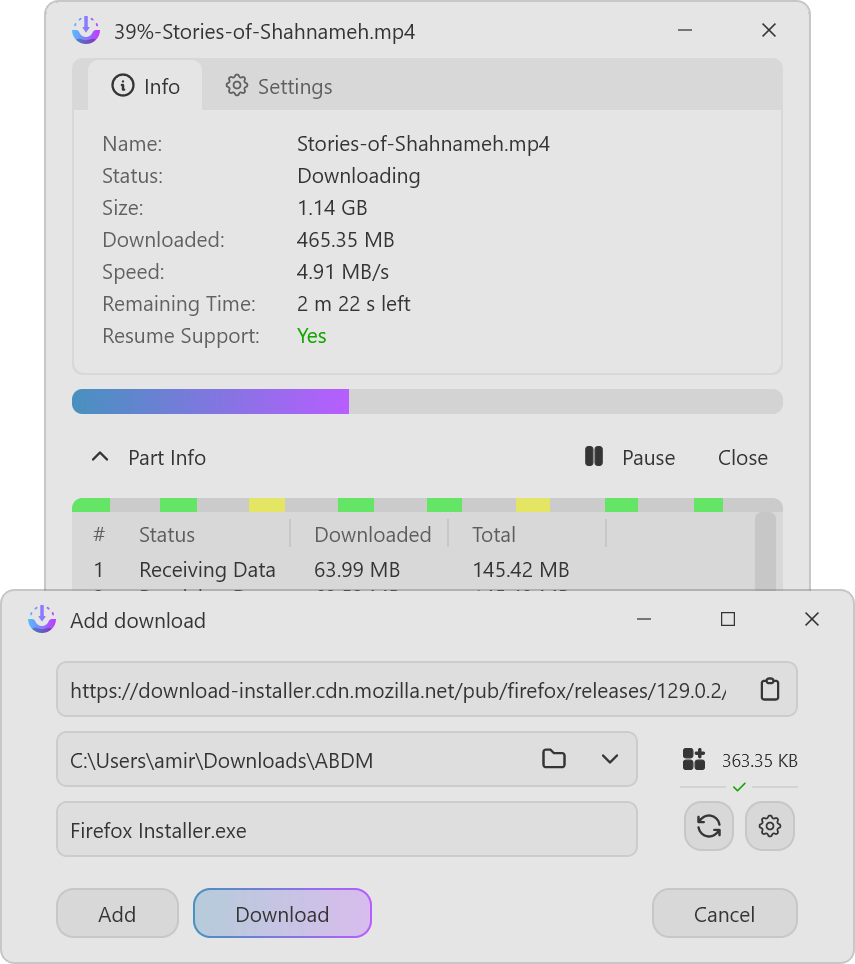 AB Download Manager 下载列表