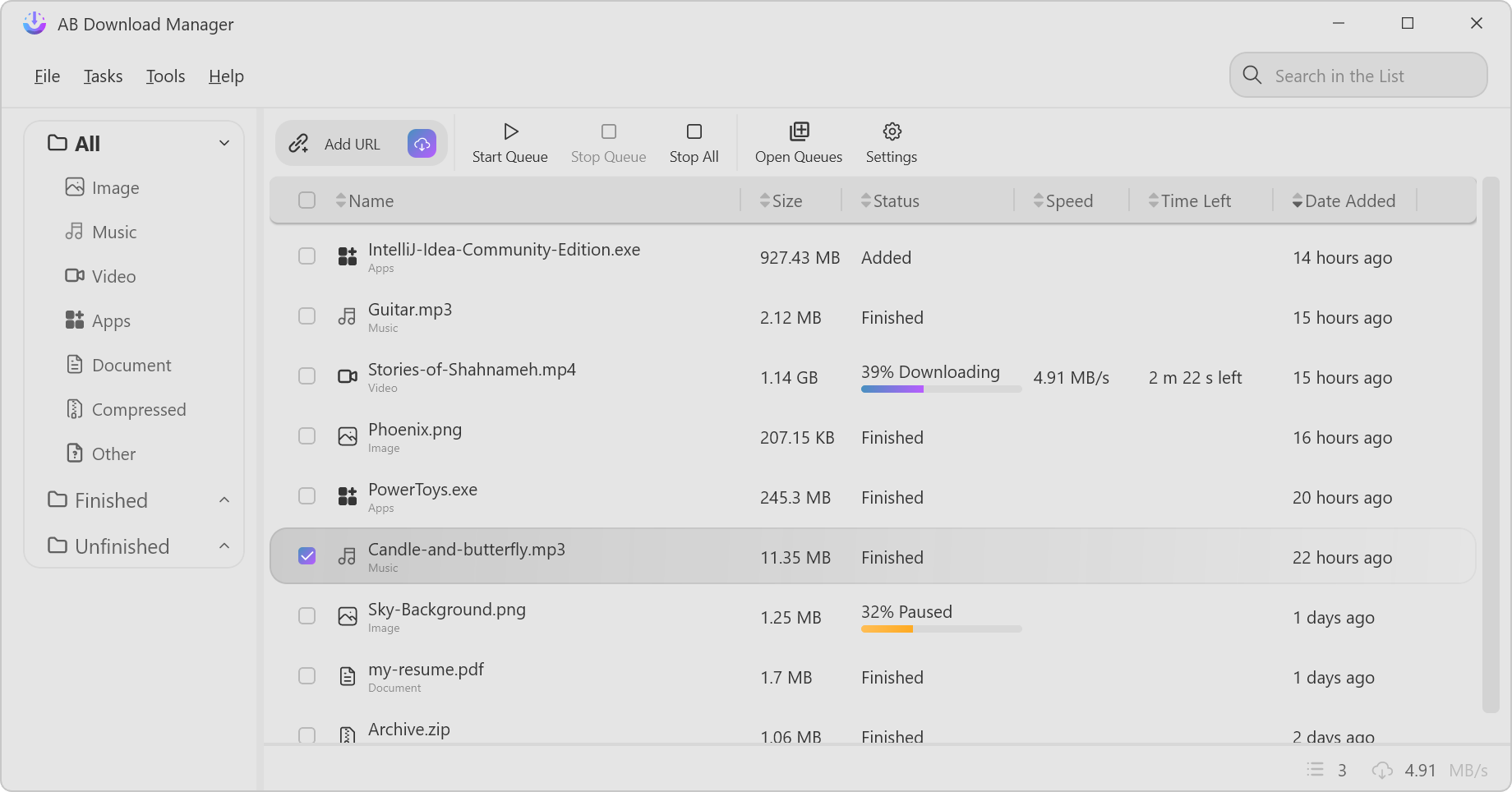 AB Download Manager 开源的多线程下载管理器