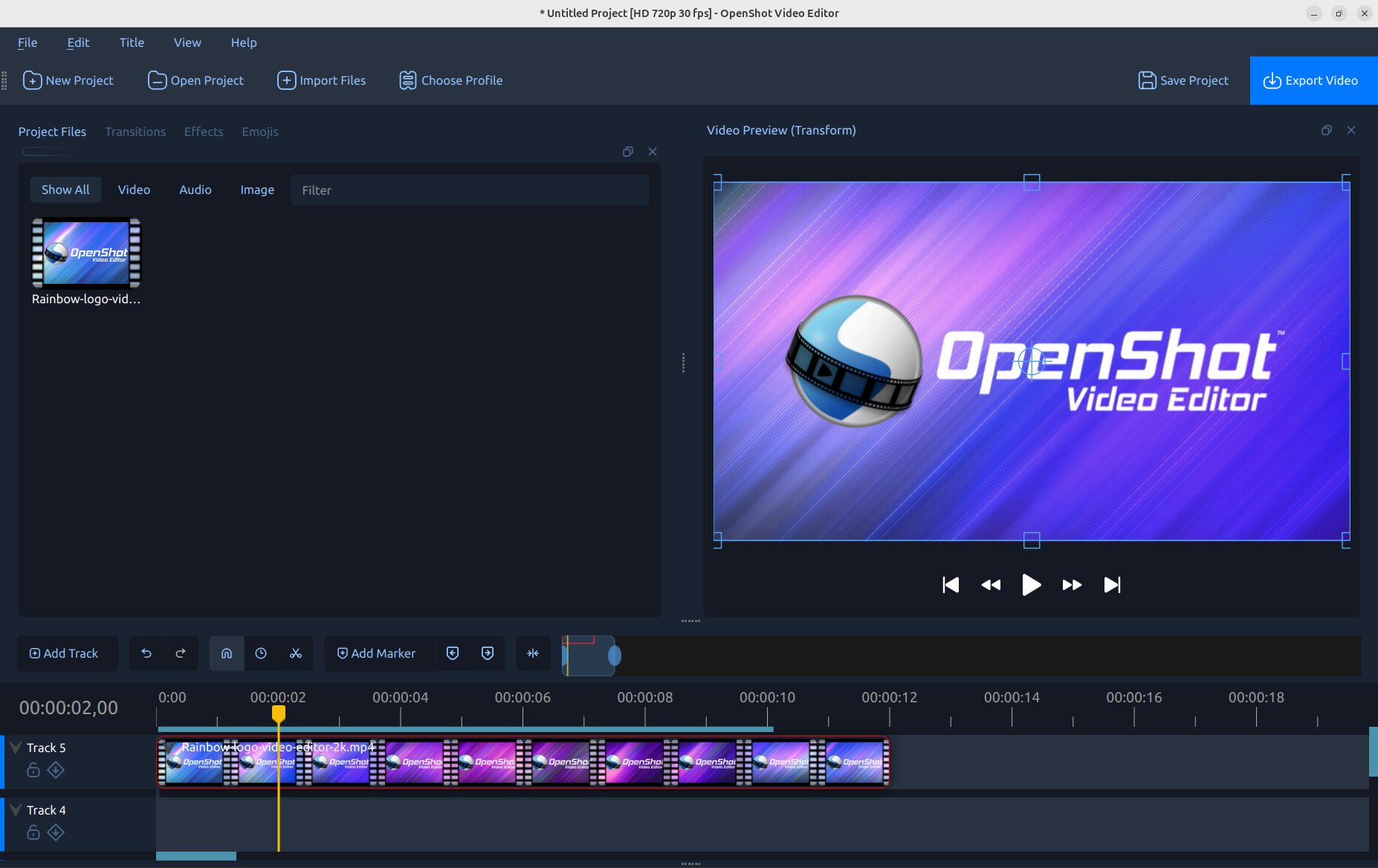 OpenShot 主界面